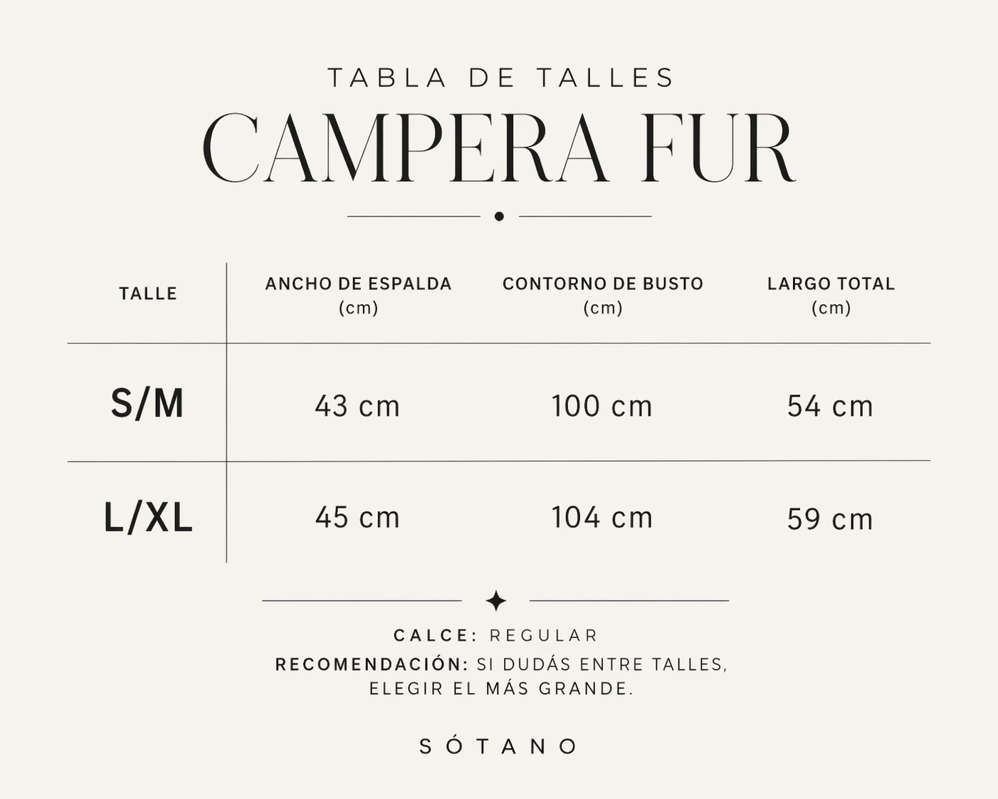 Guía de talles